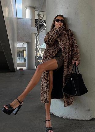 Леопардовая шубка из французского меха tissavel 130
 см