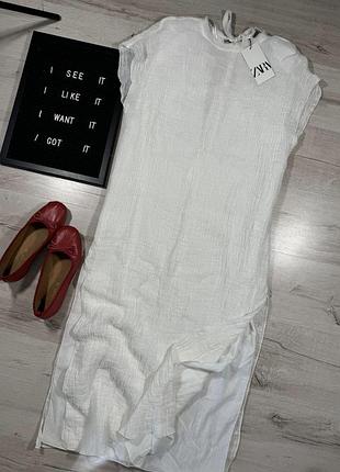 Платье туника из льна zw zara