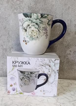 Кружка с пионами