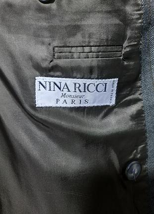 Пиджак двубортный из шерсти в елочку nina ricci made in start