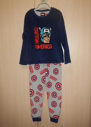 Флисовая пижама captain america р.116-122см(6-7роков)