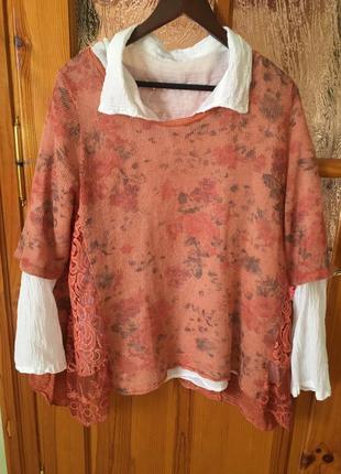 Шерстяный светр батал італійський marks & spenser