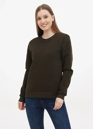 Свитшот на флисе женский хаки