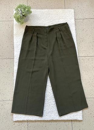 Брюки кюлоти жіночі кольору хакі f&f xl
