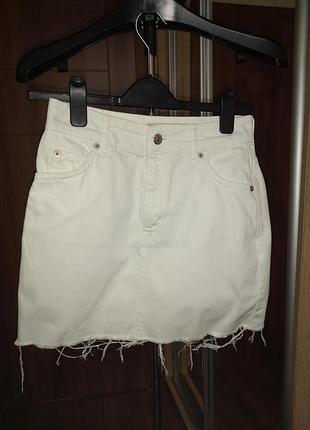Юбка юбка белоснежная джинсовая