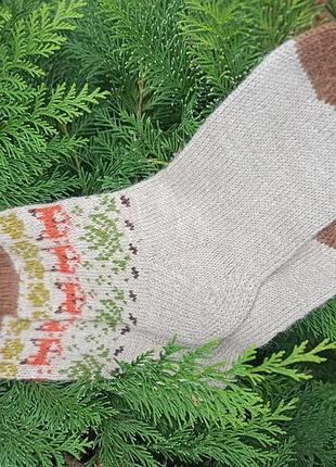 Носки ручной работы с жаккардовым узором