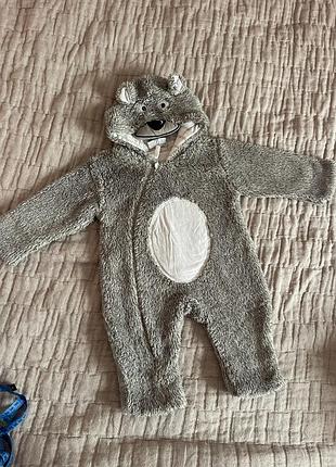 Теплый ромпер мишка