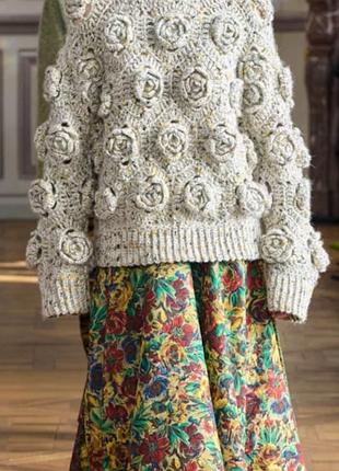 Женская юбка-миди из вискозы божья бохо стиль принт пейсли