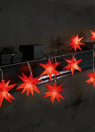 Гирлянда новогодняя 3d звезды 10 led livarno home с таймером 11,75 м