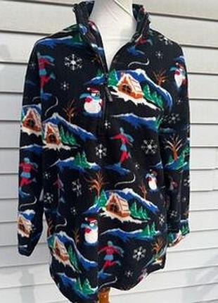 Шикарная флисовая теплющая толстовка в зимний  принт lord & taylor ⛄❄️⛄