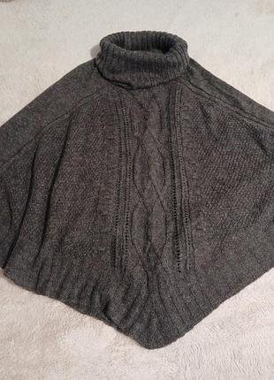 Вязаное пончо,шерсть мохер, бренда h&amp;m