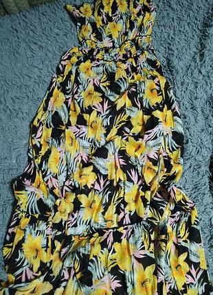 Платье длинной цветами с разрезами