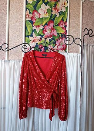 Красива святкова червона блуза lipsy london.