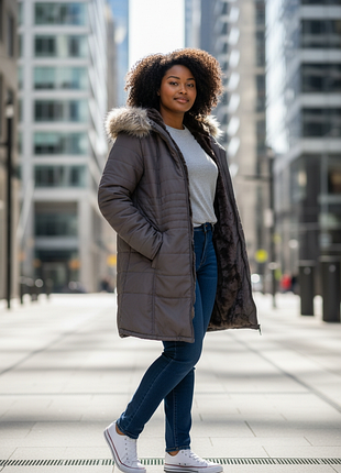 Куртка с меховой подкладкой. размер xl