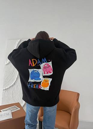 Теплый, приятный к телу худи из премиальной трехнитки пене ☑️размеры: 42-46; 48-52 ☑️цвета: молоко, черный, голубой