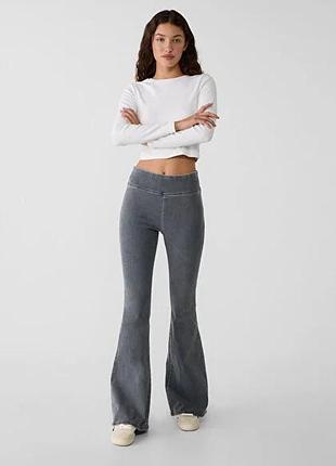 Легінси лосини кльош сірі