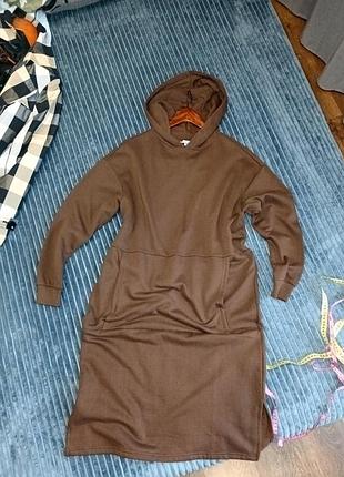 Новое теплое платье худи.