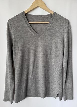 Сірий лонгслів базовийсірий джемпер merino wool