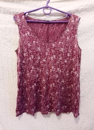 Льняная трикотажная принтованная майка white stuff в ластовицах