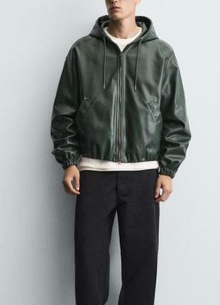 Бомбер чоловічий шкіряний оверсайз boohoo,m/l