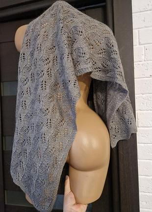 Шикарный палантин с люрексом шикарная плетеная ажурная шаль, палантин венча, Крещения ручная работа