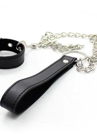 Фиксатор на пенис с поводком для бдсм - черный – садо-мазо drive