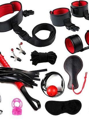 Бдсм бандажний набір з 12 предметів червоний — садо-мазо