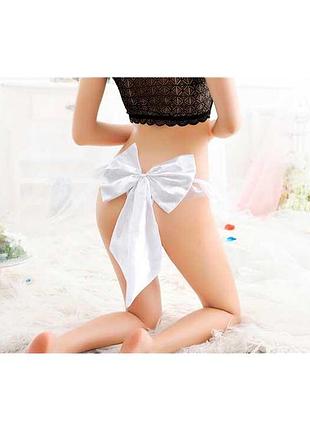 Сексуальные трусики с бантом - белый - s/m – эротическое бельё drive