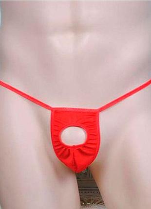 Мужские стринги с дыркой для пениса - красный - s/m/l drive