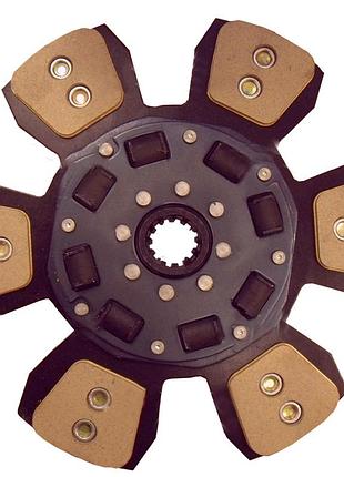 Диск зчеплення ведений мтз 80, 82 з керамічними накладками, каркас "шість пелюсток" (підвищ. ресурс), рез. демпфер (пр-во юбана)