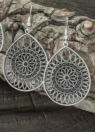 Винтажные ретро серьги ажурные