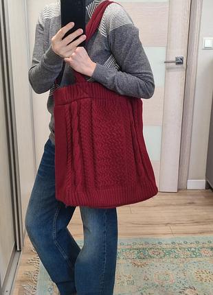 Трикотажна в'язана тепла сумка від bershka