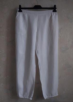 Брюки жіночі malvin 46р., m, білі, лляні, льон