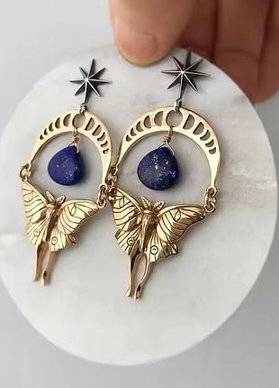 Серьги в этно готическом стиле бабочки