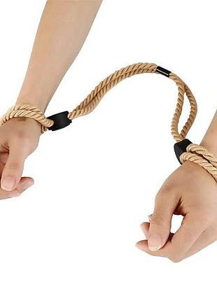 Универсальные наручники для рук и ног бдсм бежевый - садо-мазо