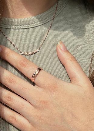 Колье серебро 925 проби колосок цепочка регулируется позолота