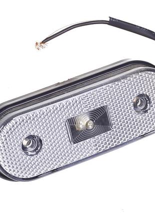 Фонарь бокового габарита led (овальный) белый (с проводами) (0013.3731-01)