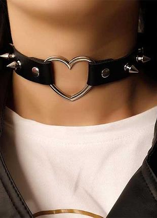 Бдсм чокер с сердечком и шипами черный – садо-мазо
