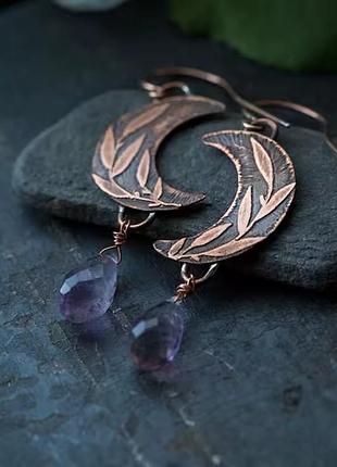 Серьги в фольк стиле месяц