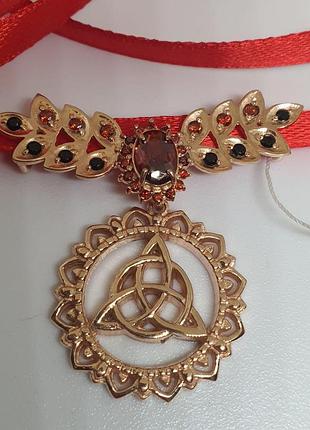 Кулон подвес серебряный дукач на шею триквер в сонці925 проба, на ленту или чокер