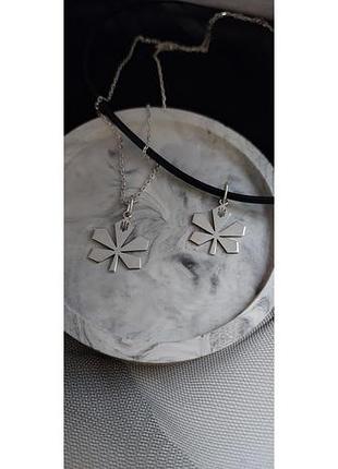 Кулон срібло 925 проби листок каштана, символ києва з тризубом. позолота