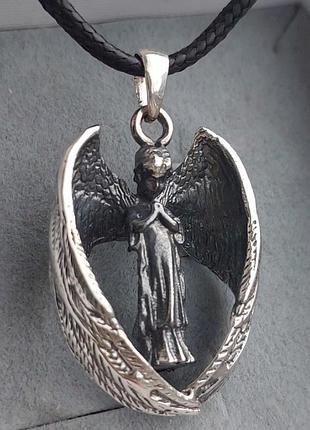 Кулон оберіг берегиня срібло 925 проби ангел