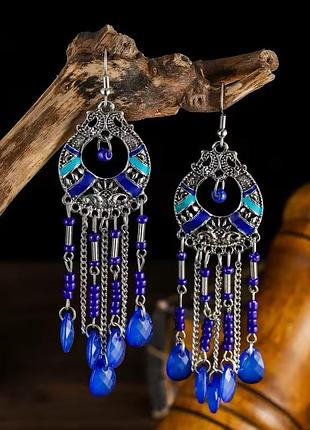 Серьги в этно фольк стиле с подвесками