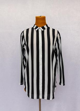 Легкая рубашка свободного кроя в широкую полоску ✂️h&amp;m 📍размер s (oversize)