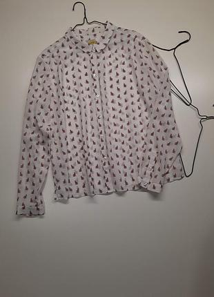 Eur 44 ніжна блуза блуза сорочка принт  кішечки №1316