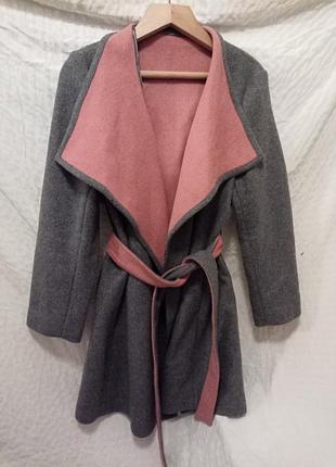 Двокольорове легке пальто на запах jaeger