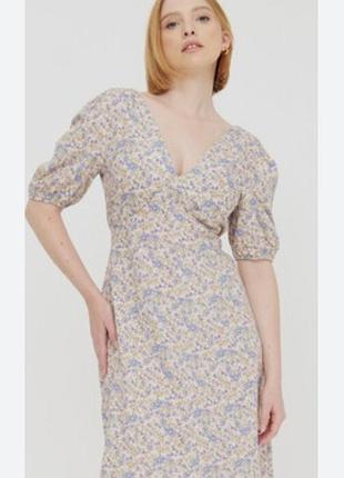 Красивенное с объемными рукавами и поясом платье 👗