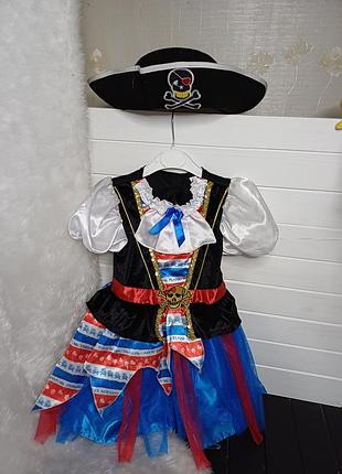 Карнавальное маскарадное платье платье платье наряд пиратка разбойница 3-4 года