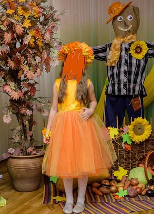 Дитяча жовто - помаранчева святкова сукня / зірочка, цукерка