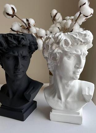 Гіпсовий бюст давид (кашпо) 28см другой (под заказ)